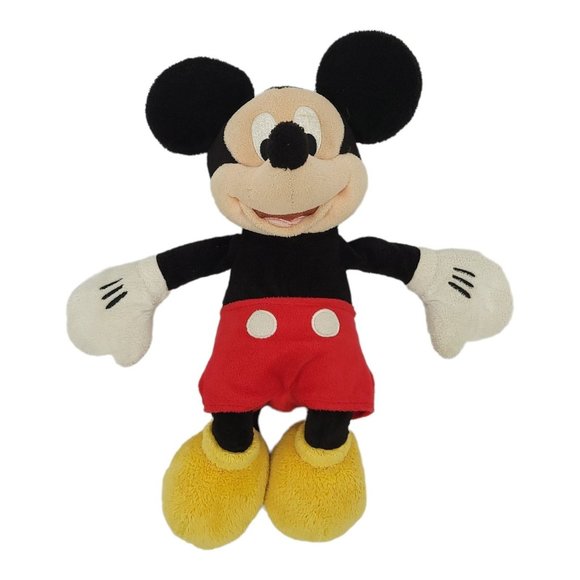 Disney Store Classic Mickey Mouse Plush Doll 13" Stuffed Toy Black Red - Picture 5 of 12